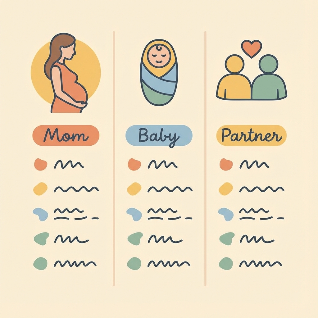 Family Hospital Bag Checklist Graphic