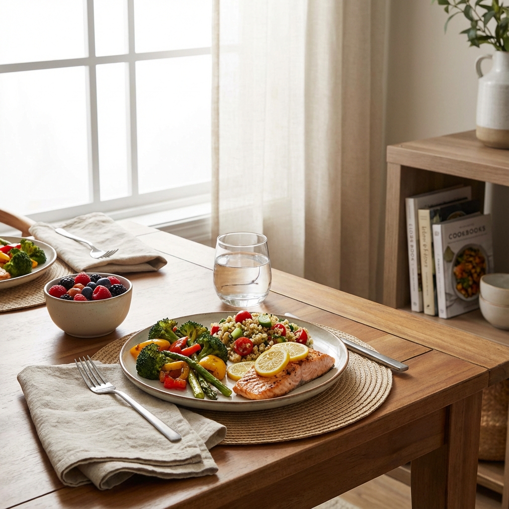 how to manage gestational diabetes with diet: A warm, inviting, high-quality, photorealistic image d